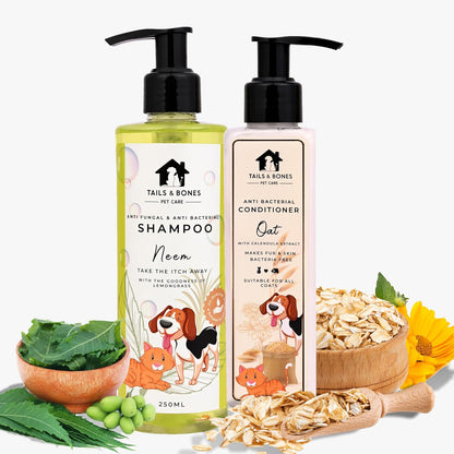 Itch Relief Shampoo & Nourishing Conditioner | Neem, Lemongrass, Oat & Calendula | Combo of 2