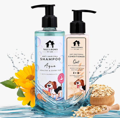 Anti Hair Fall Shampoo & Nourishing Conditioner | Aqua, Calendula & Oat | Combo of 2