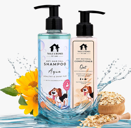 Anti Hair Fall Shampoo & Nourishing Conditioner | Aqua, Calendula & Oat | Combo of 2