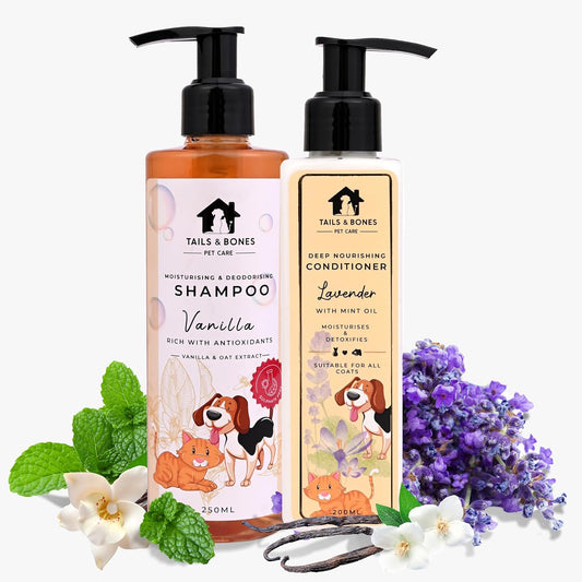 Moisturising Shampoo & Nourishing Conditioner | Vanilla, Oats, Lavender & Mint Oil | Combo of 2