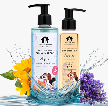 Anti Hair Fall Shampoo & Nourishing Conditioner | Aqua, Calendula, Lavender & Mint Oil
