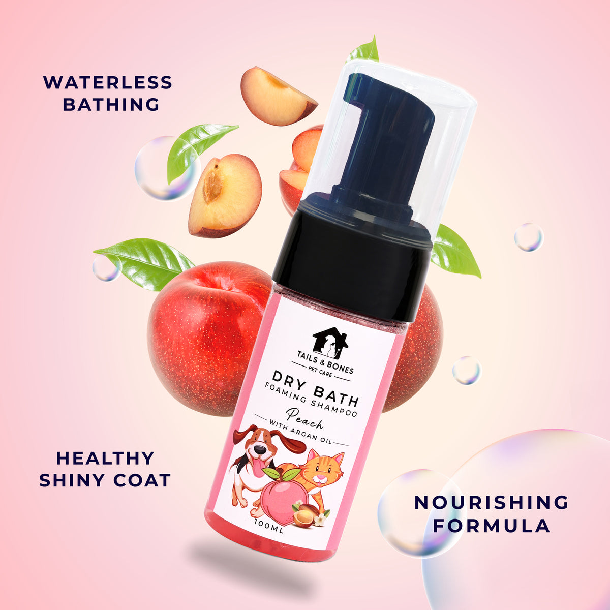 Peach Waterless Dry Bath for Instant Freshness