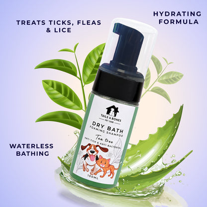 Tea Tree Waterless Dry Bath Foam for Dogs & Cats